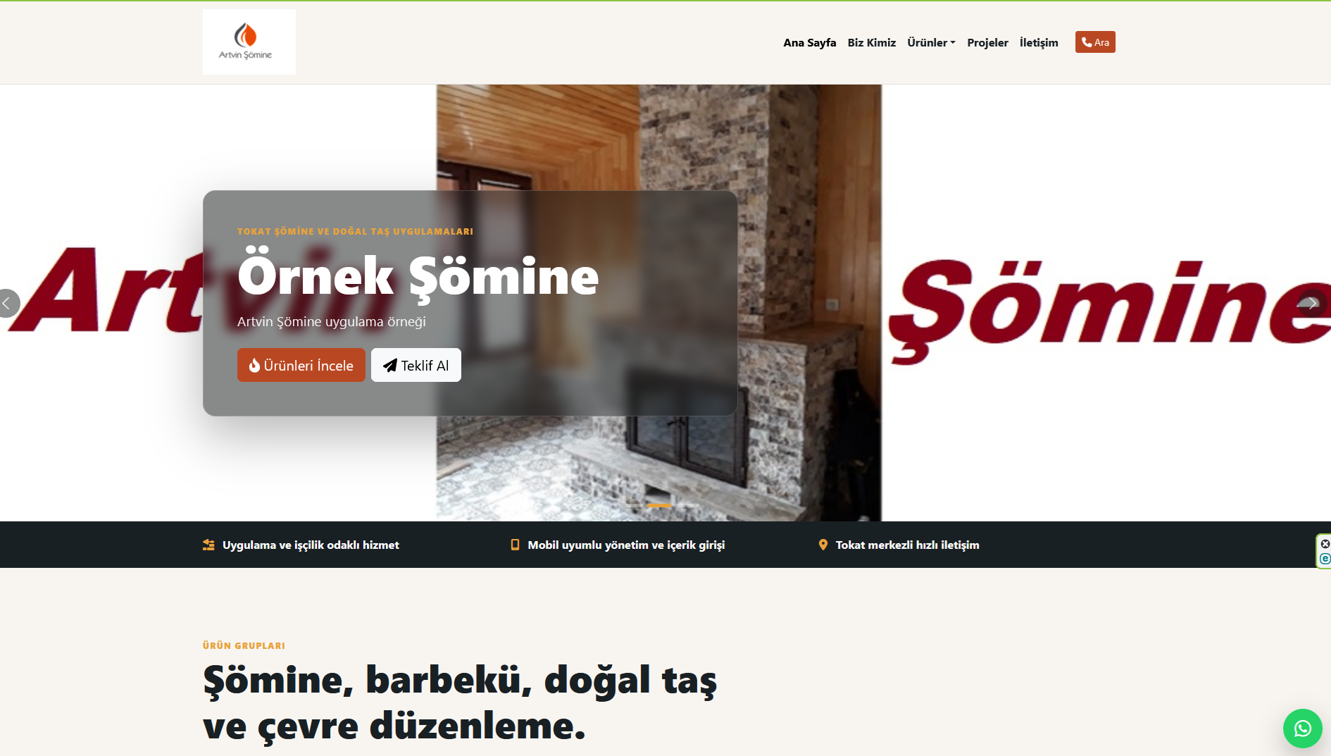 Artvin Şömine web sitesi