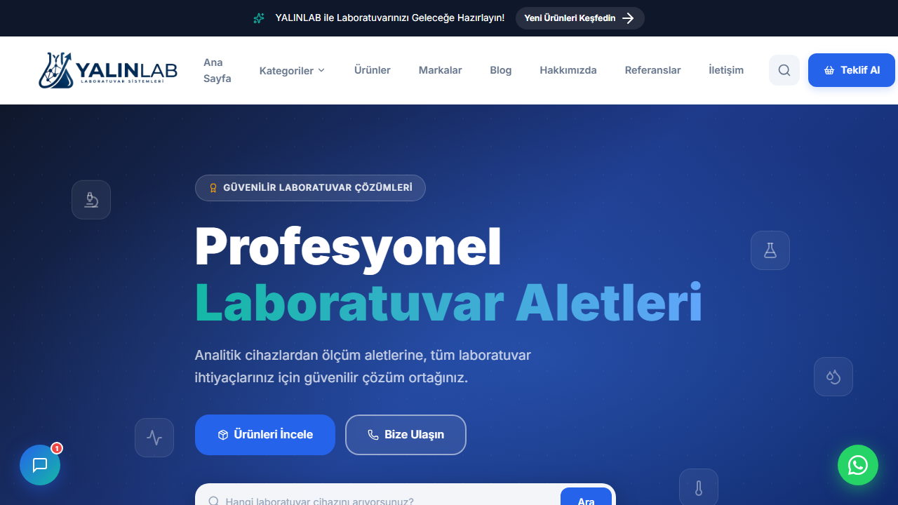 Yalın Lab web sitesi